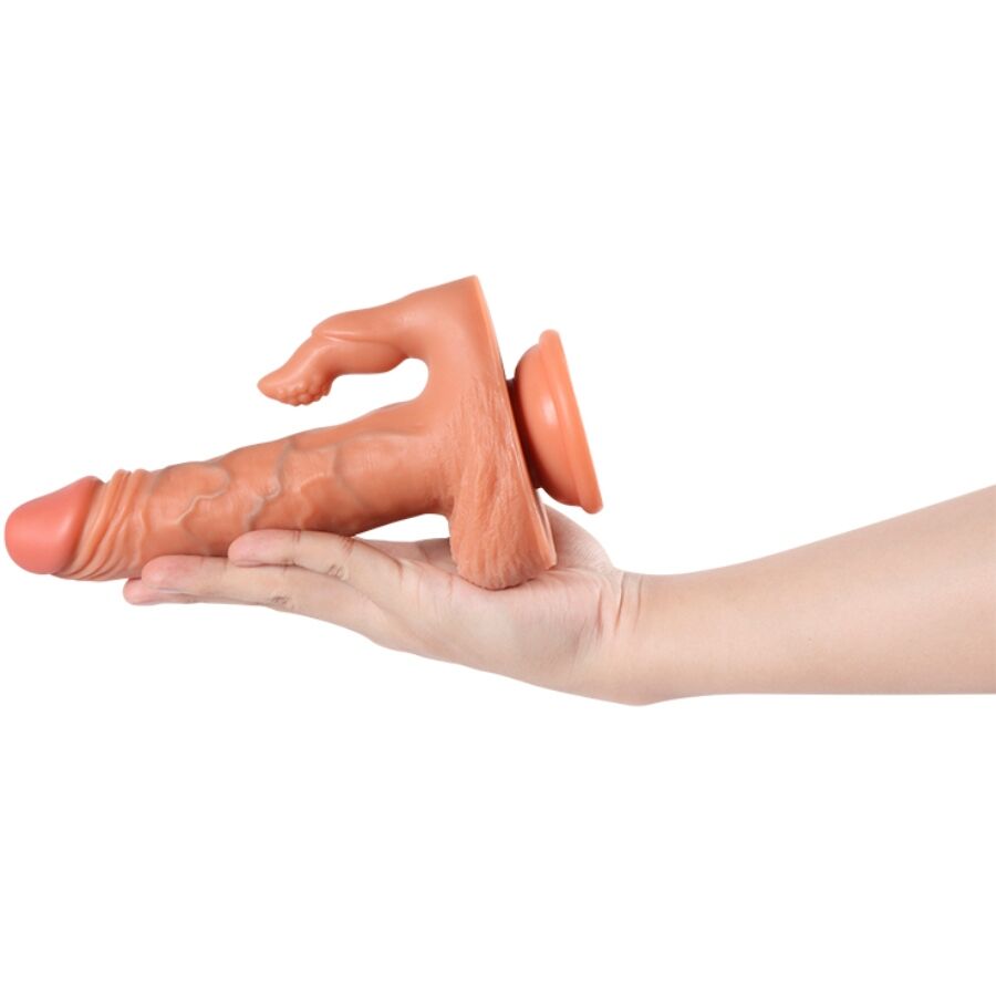 Dildo réaliste vibrant avec stimulateur clitoridien et télécommande 16 cm — SHEQU