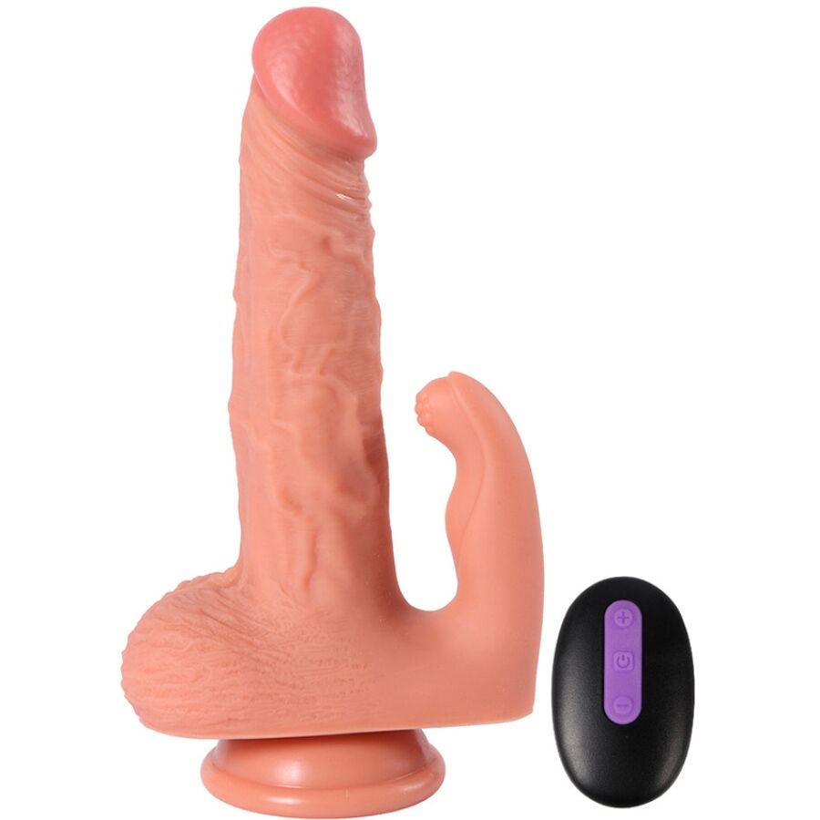 Dildo réaliste vibrant avec stimulateur clitoridien et télécommande — SHEQU