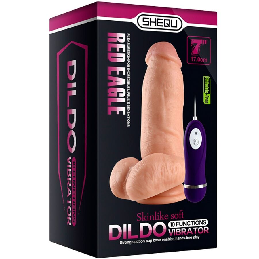 Dildo vibrant télécommandé Red Eagle 17 cm — SHEQU