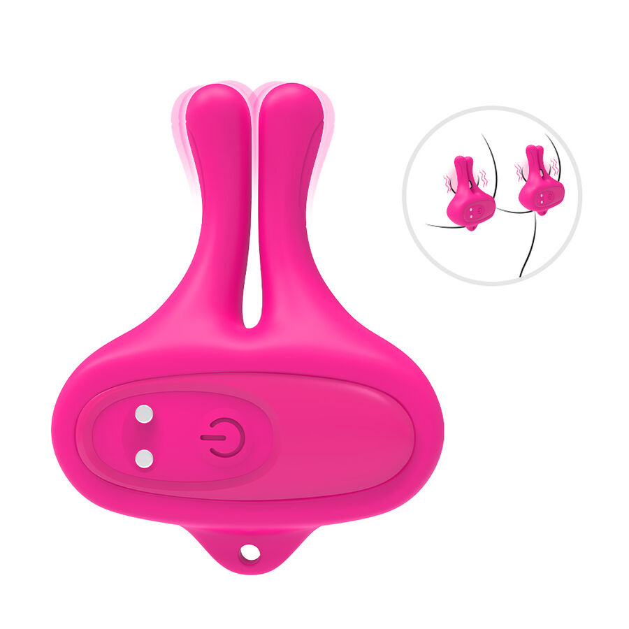 ARMONY - PINCES À TÉTONS MAGNÉTIQUES VIBRATOIRES EN FORME DE LAPIN ROSE