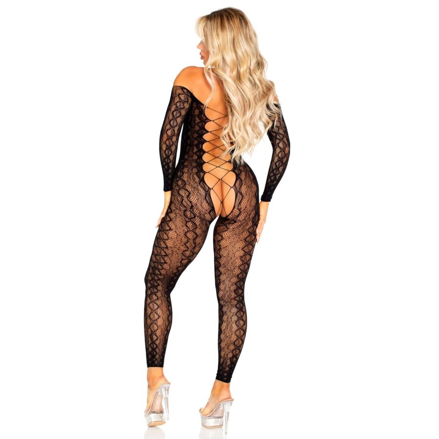 Body stocking dentelle serpent exotique ouvert — LEG AVENUE BODYSTOCKINGS