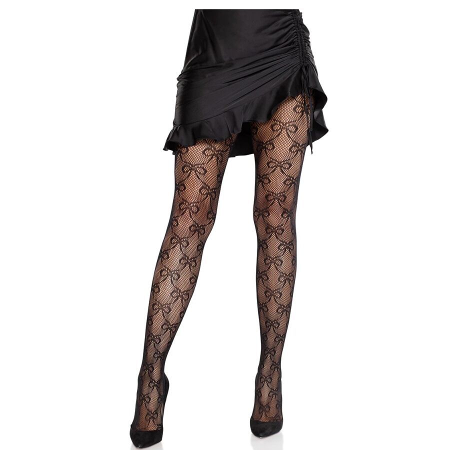 Collants résille à nœud noir — LEG AVENUE HOSIERY