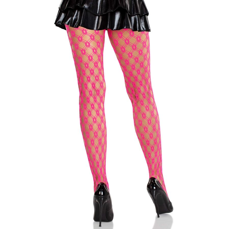Collants résille à œillets rose fluo — LEG AVENUE HOSIERY