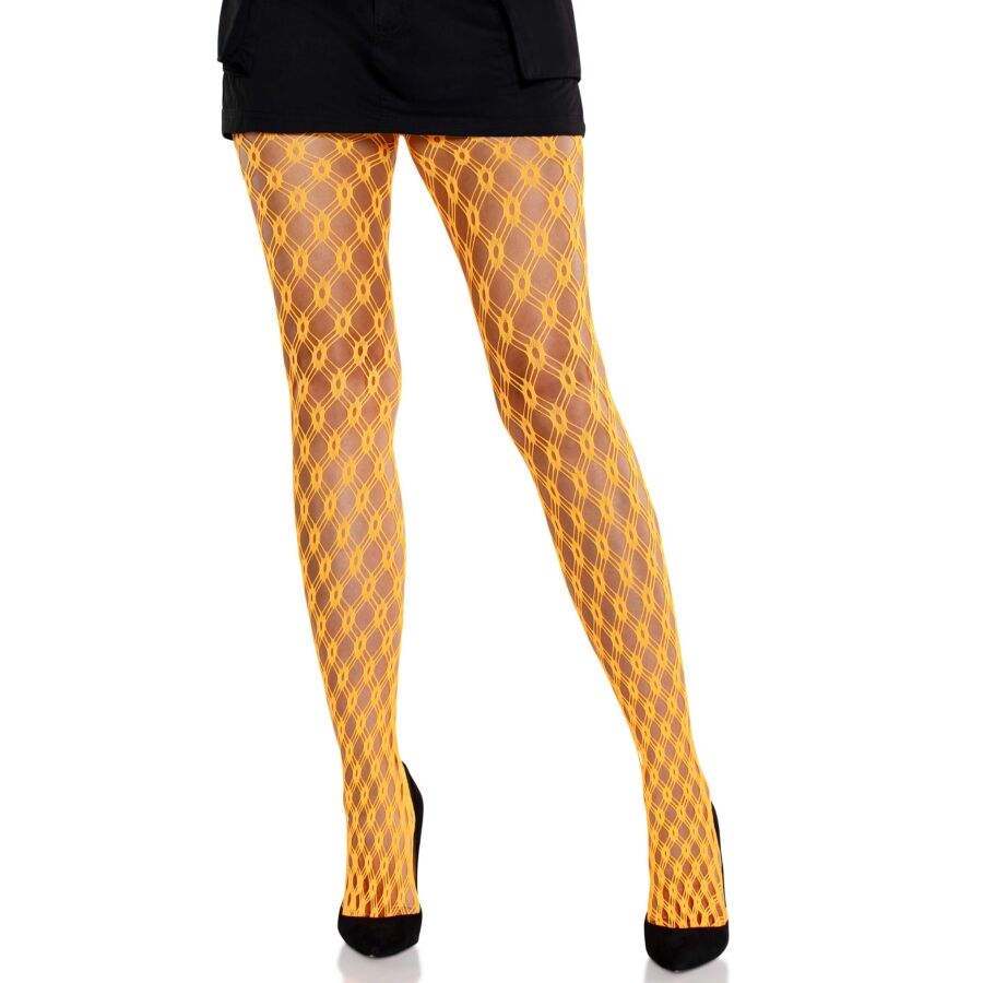 Collants résille œillets orange fluo — LEG AVENUE HOSIERY