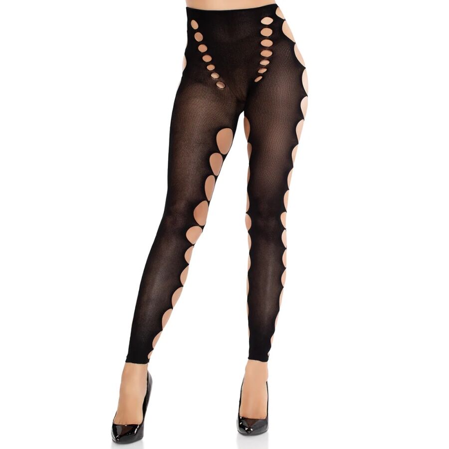 Bas opaques sans couture avec découpe aux pieds noirs — LEG AVENUE HOSIERY