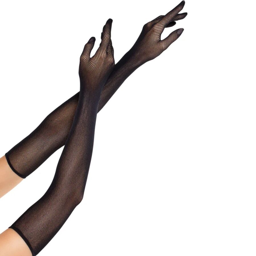 Gants longs résille opéra noirs — LEG AVENUE ACCESSORIES