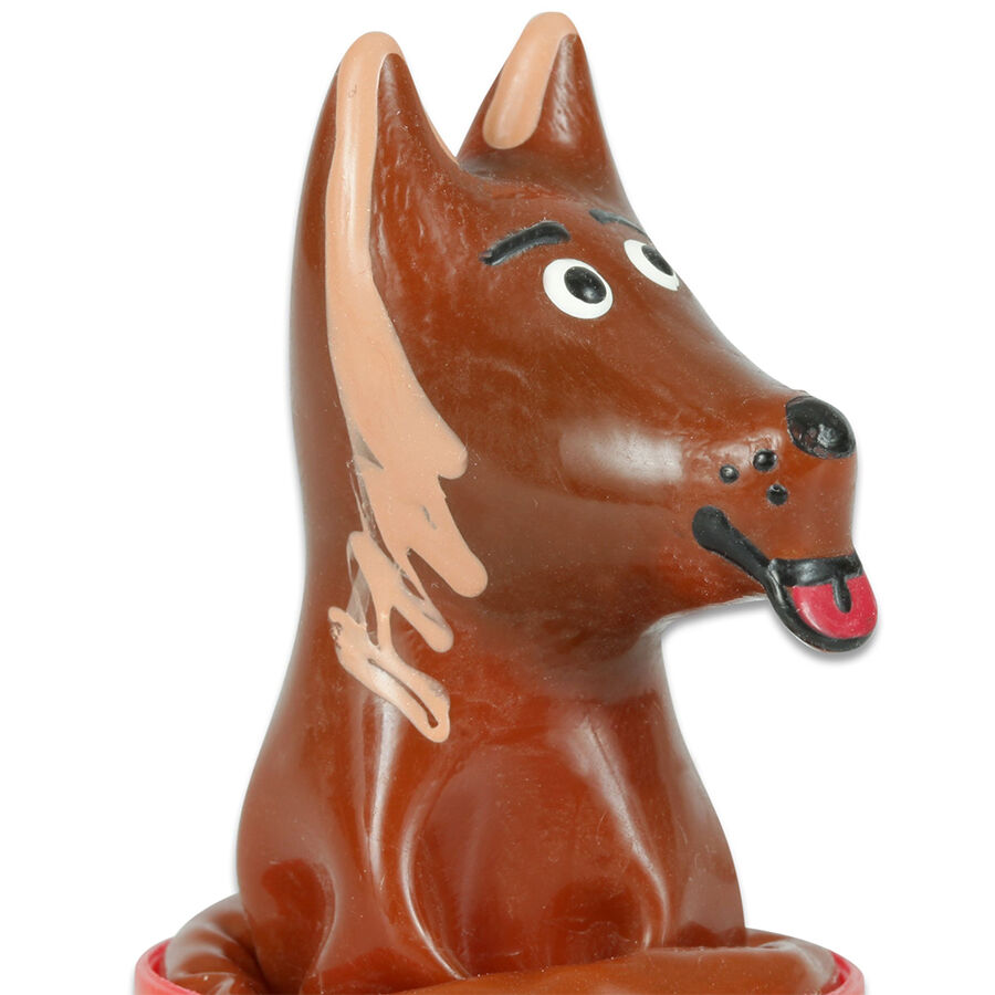 Préservatif fantaisie peint à la main en forme de chien — CONDOMERIE
