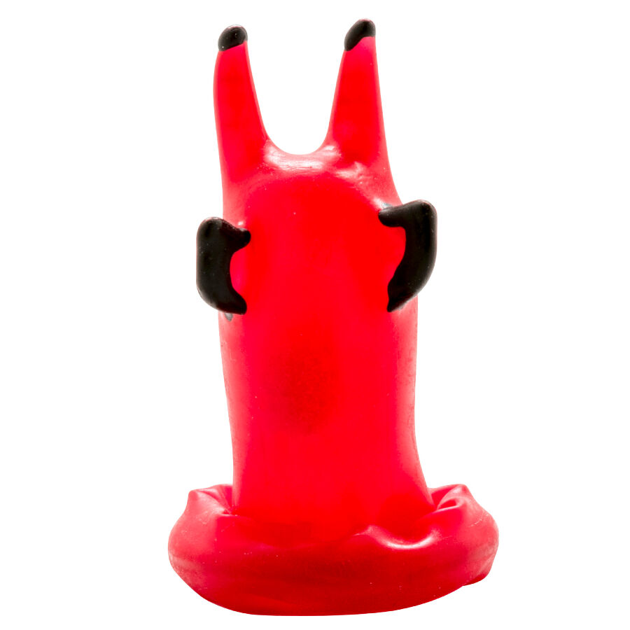 Préservatif fantaisie Red Devil peint à la main — CONDOMERIE