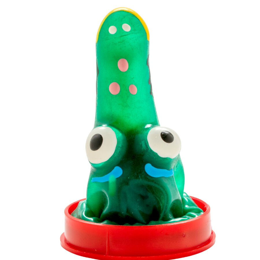 Preservativo di fantasia dipinto a mano con motivo coccodrillo — CONDOMERIE