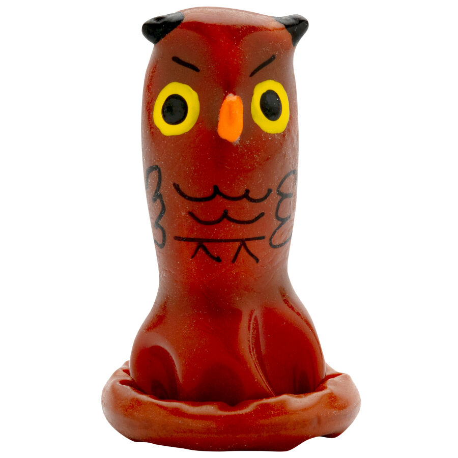Préservatif fantaisie peint à la main motif hibou — CONDOMERIE