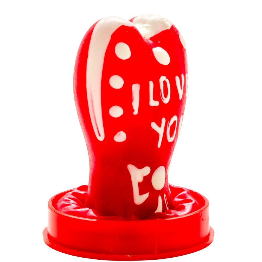 Hand-Painted Heart-Shaped Condom — CONDOMERIE