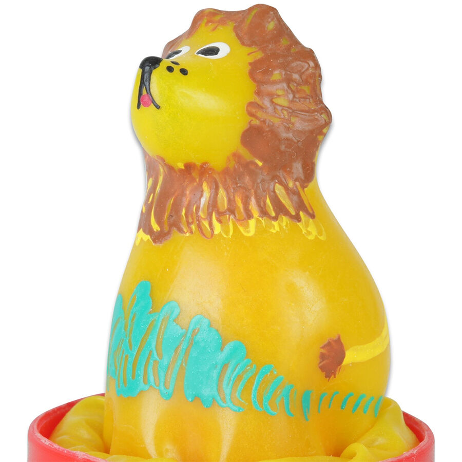 Préservatif fantaisie peint à la main motif lion assis — CONDOMERIE