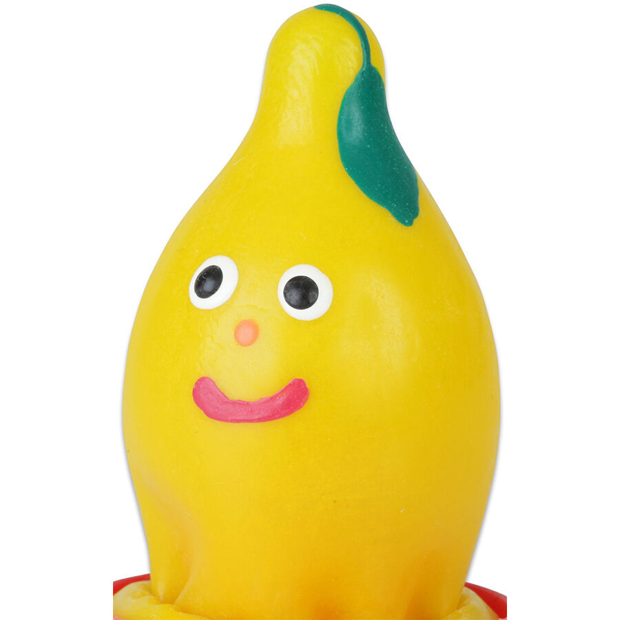 Préservatif fantaisie peint à la main citron — CONDOMERIE