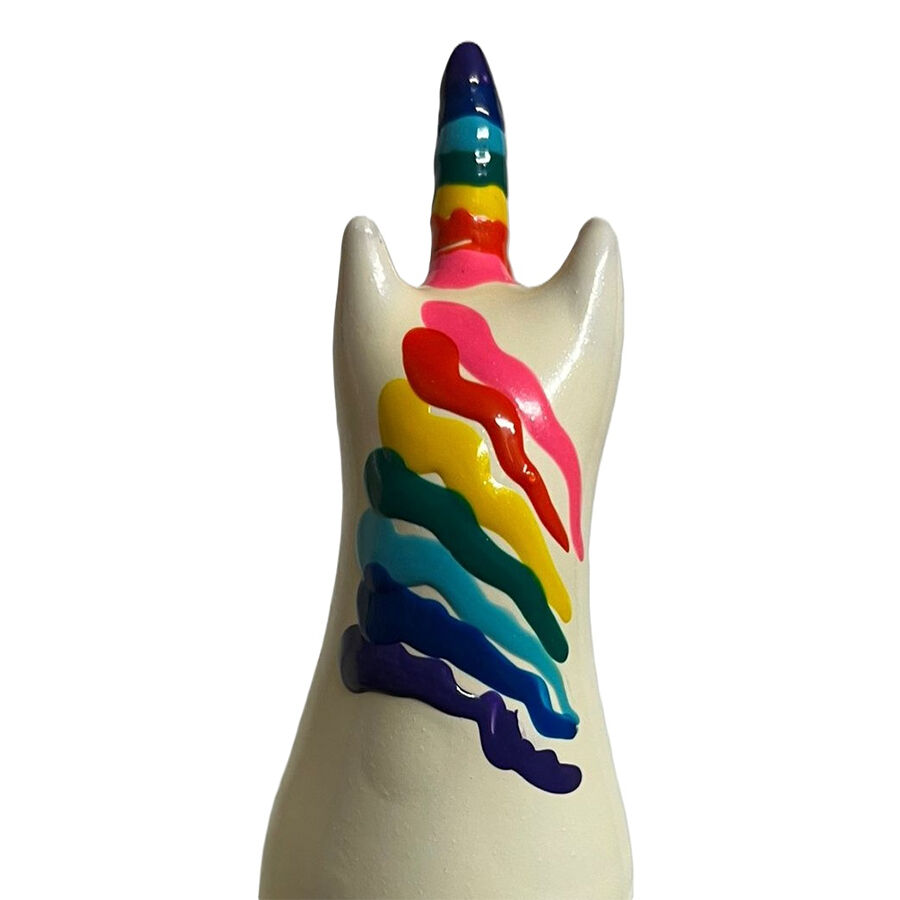 Préservatif fantaisie licorne arc-en-ciel peint à la main — CONDOMERIE