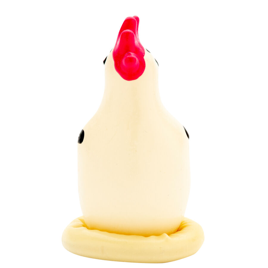Preservativo di fantasia dipinto a mano con motivo gallo — CONDOMERIE