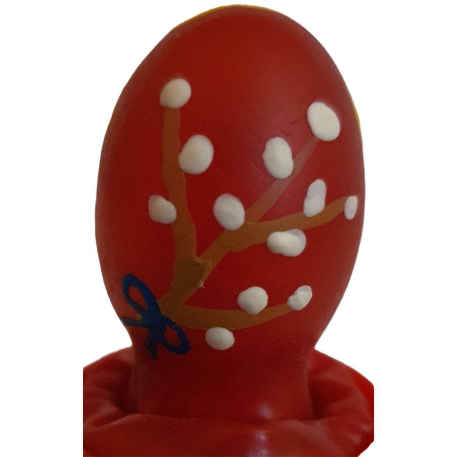 Préservatif fantaisie peint à la main œuf de Pâques rouge — CONDOMERIE