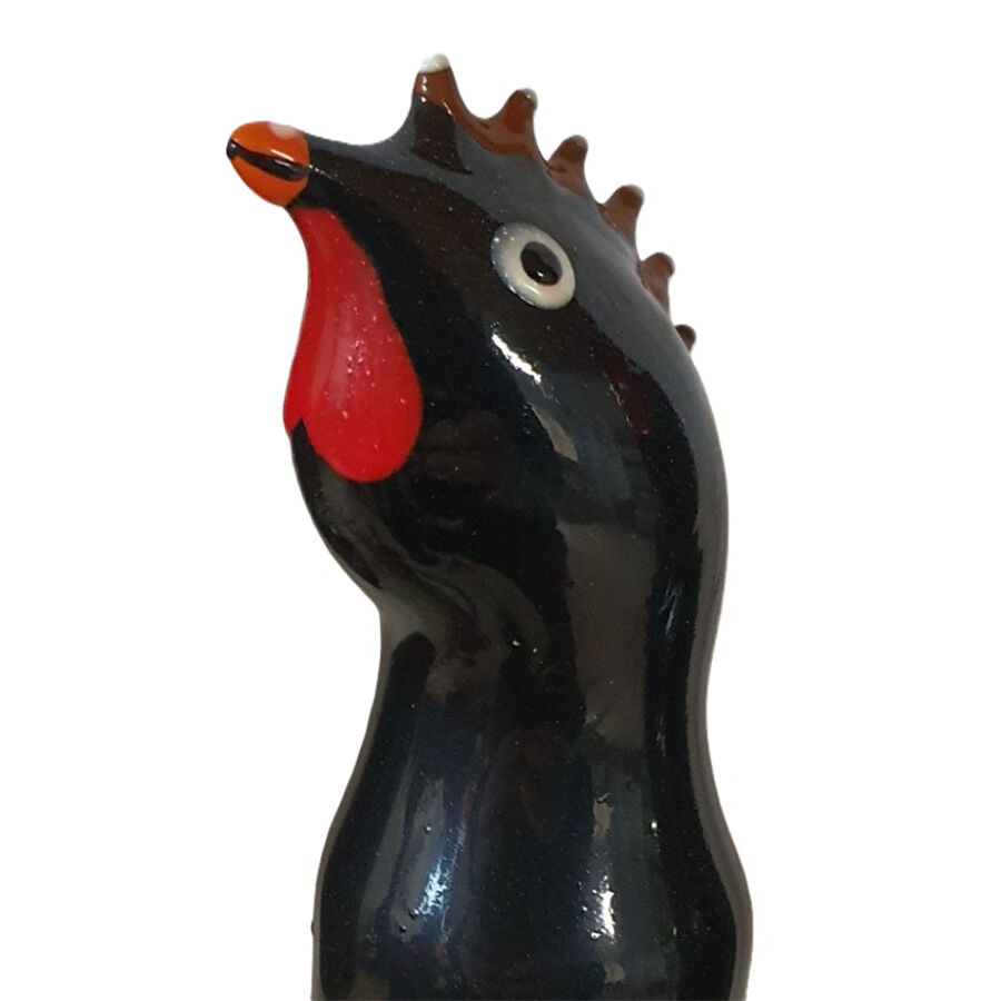 Préservatif fantaisie peint à la main coq noir — CONDOMERIE