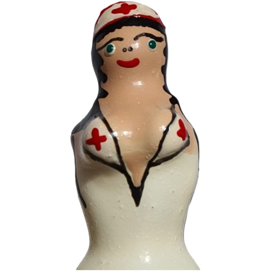 Préservatif fantaisie peint à la main Infirmière blonde — CONDOMERIE