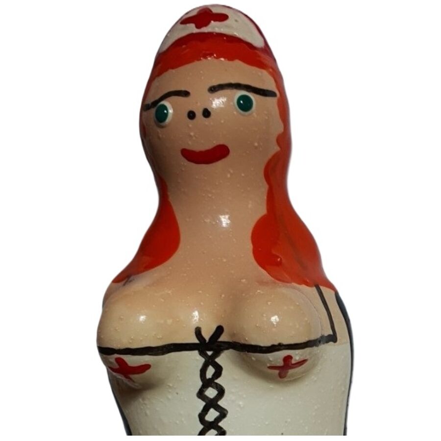 Préservatif fantaisie peint à la main Infirmière rousse — CONDOMERIE