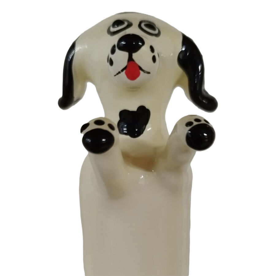 Préservatif fantaisie peint à la main Happy White Dog XL — CONDOMERIE