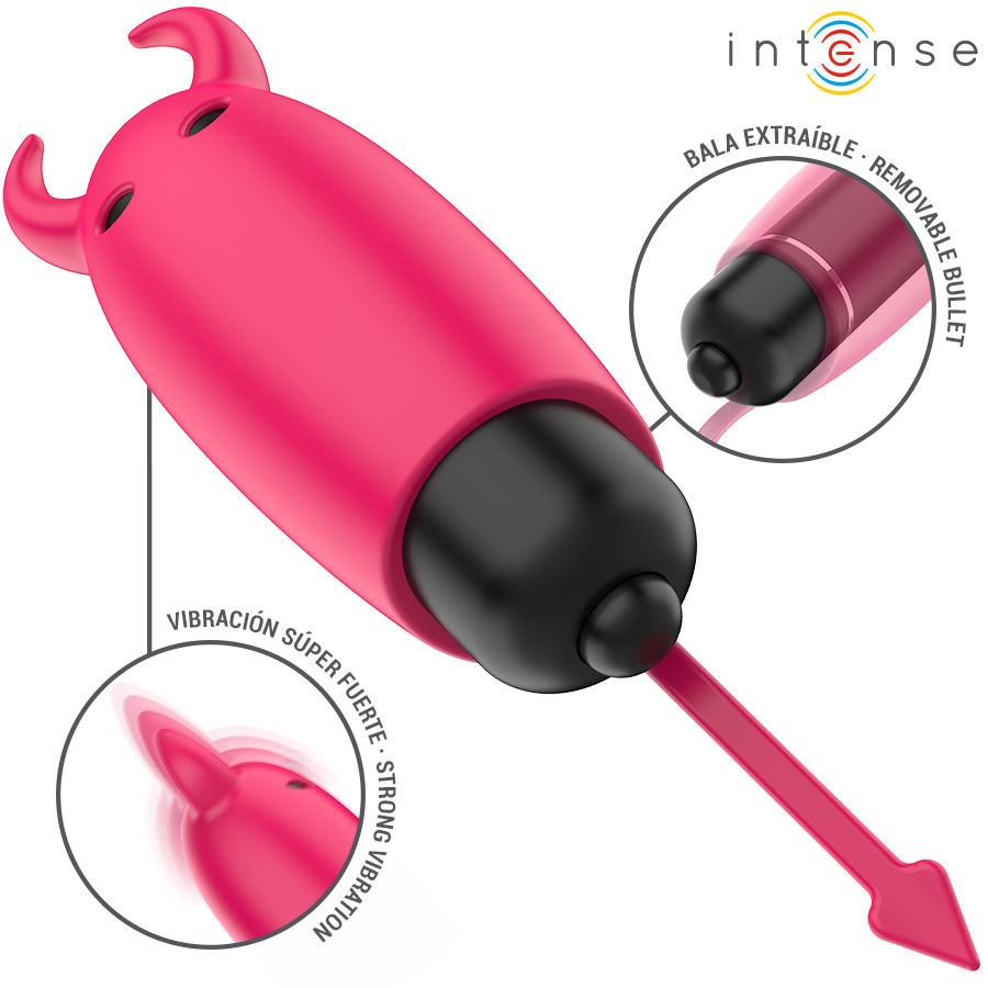 Balle vibrante écarlate à queue fourchue — INTENSE FUN TOYS