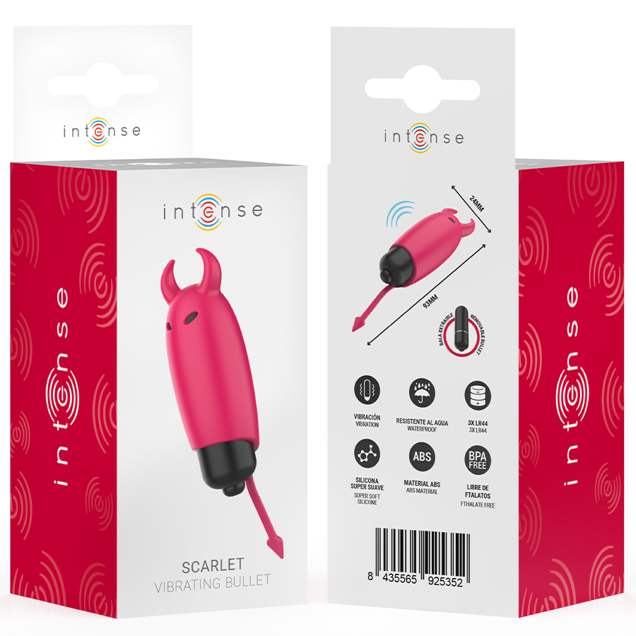 Balle vibrante écarlate à queue fourchue — INTENSE FUN TOYS