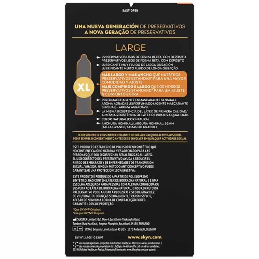 Préservatifs extra-large ajustement confort, lot de 10 — SKYN