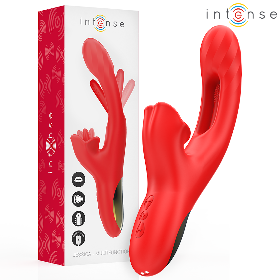 Vibrateur multifonction avec stimulation clitoridienne rotative — INTENSE HIGH TECH