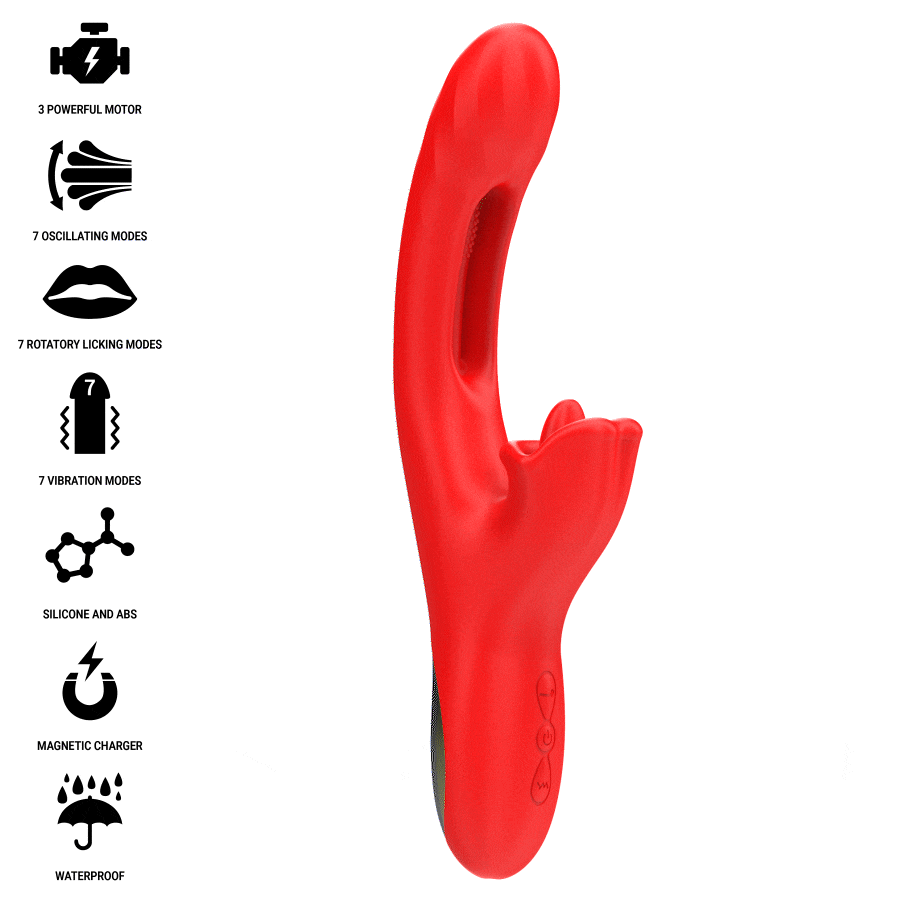 Vibrateur multifonction avec stimulation clitoridienne rotative — INTENSE HIGH TECH
