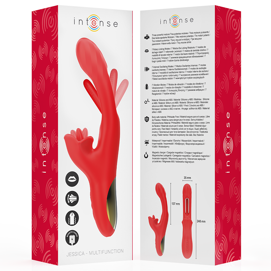 Vibrateur multifonction avec stimulation clitoridienne rotative — INTENSE HIGH TECH
