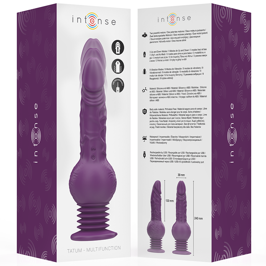 Vibromasseur multifonction Tatum avec mouvement up & down 24 cm — INTENSE HIGH TECH
