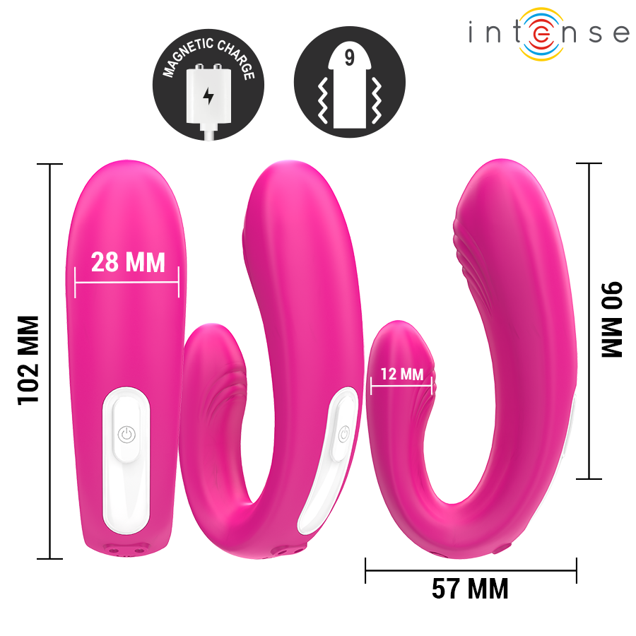 Double stimulateur vibrant en forme de u — INTENSE REMOTE CONTROL