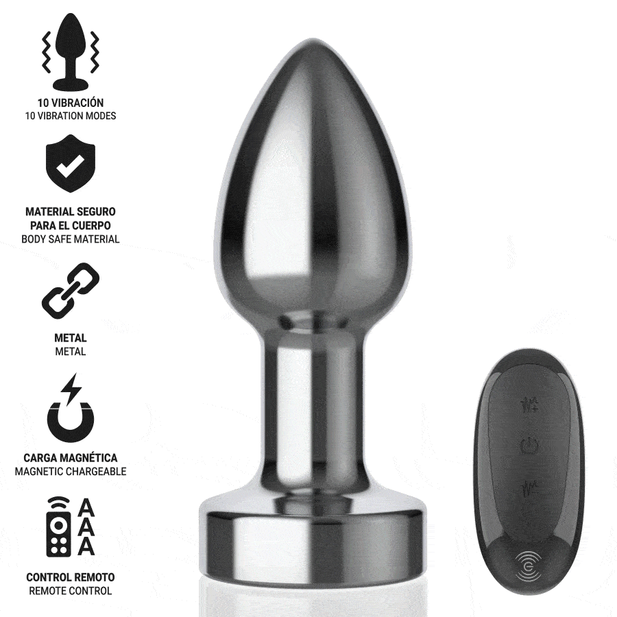 Plug anal vibrant en métal avec télécommande — INTENSE ANAL TOYS
