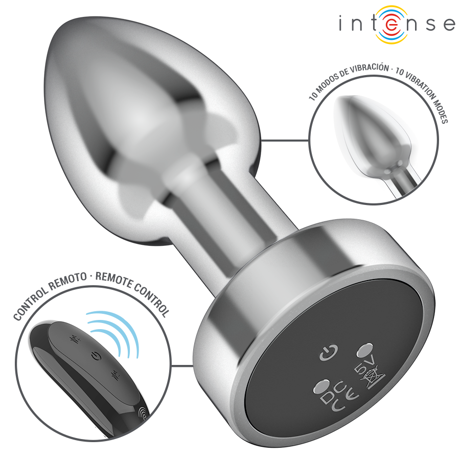 Plug anal vibrant en métal avec télécommande — INTENSE ANAL TOYS