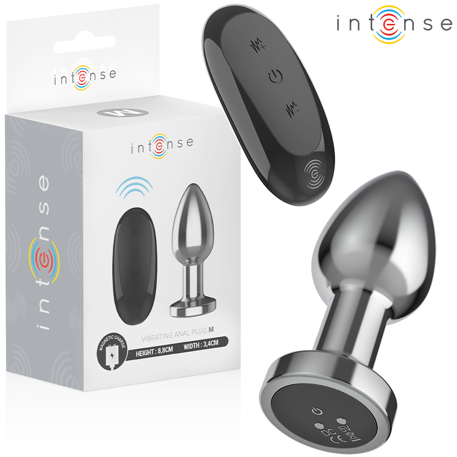 Plug anal vibrant en métal 10 modes avec télécommande, taille M — INTENSE ANAL TOYS