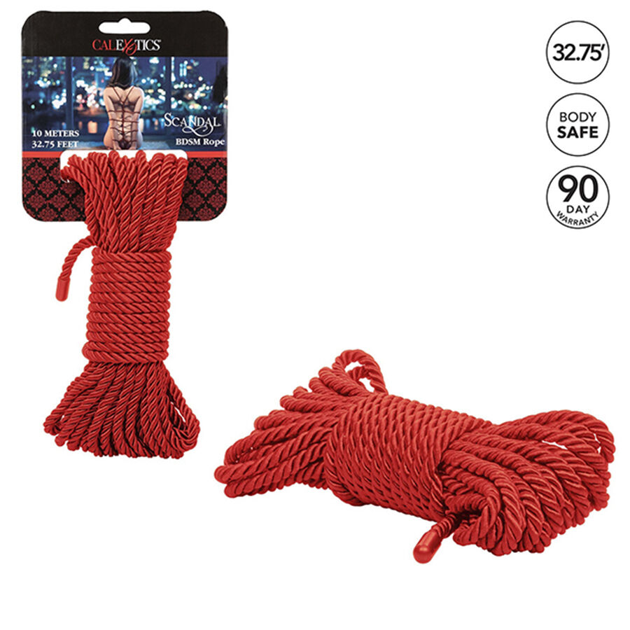 Corde de bondage soyeuse rouge 10 m — CALEXOTICS