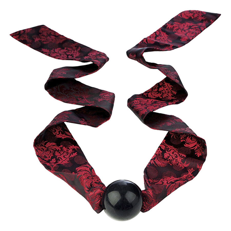 Bâillon-balle en silicone avec nœud noir et rouge — CALEXOTICS