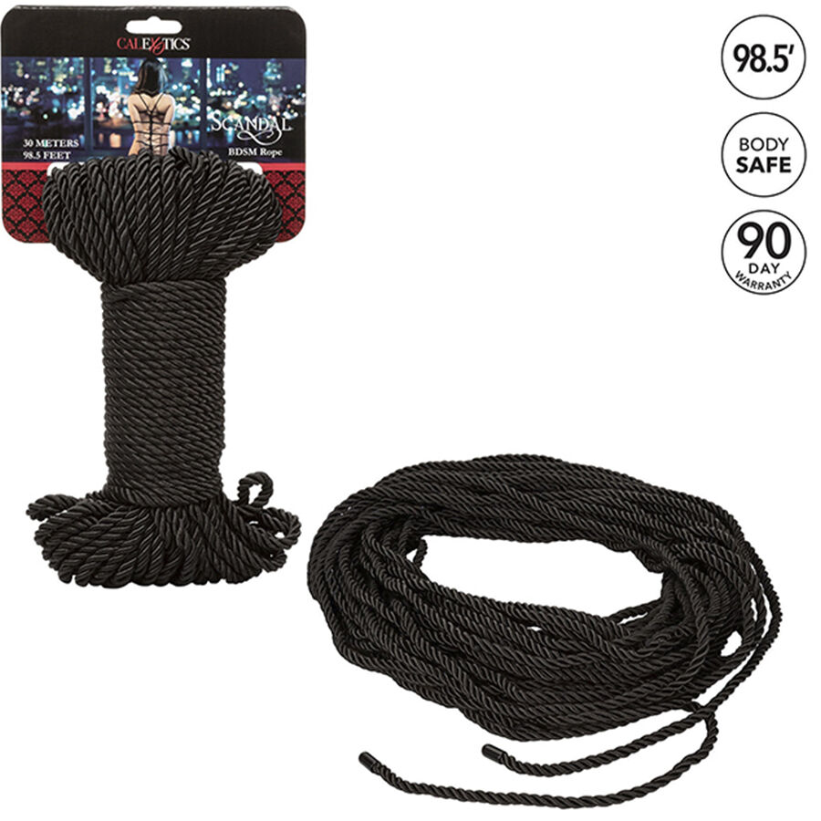 Corde de bondage soft soyeuse 30 m noire — CALEXOTICS