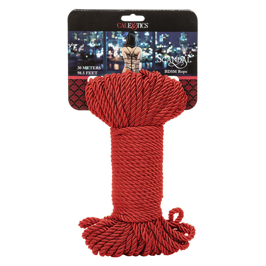 Corde BDSM Scandal rouge 30 mètres soyeuse — CALEXOTICS