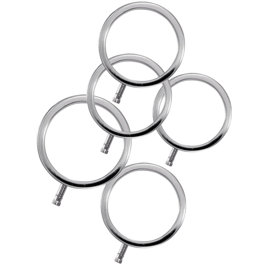 Anneaux péniens métal électro pack de 5 — ELECTRASTIM
