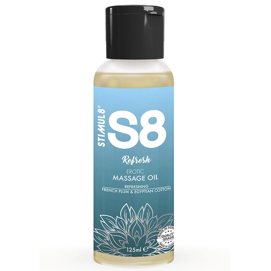 Huile de massage Refresh aux senteurs de prune et coton 125 ml — STIMUL8