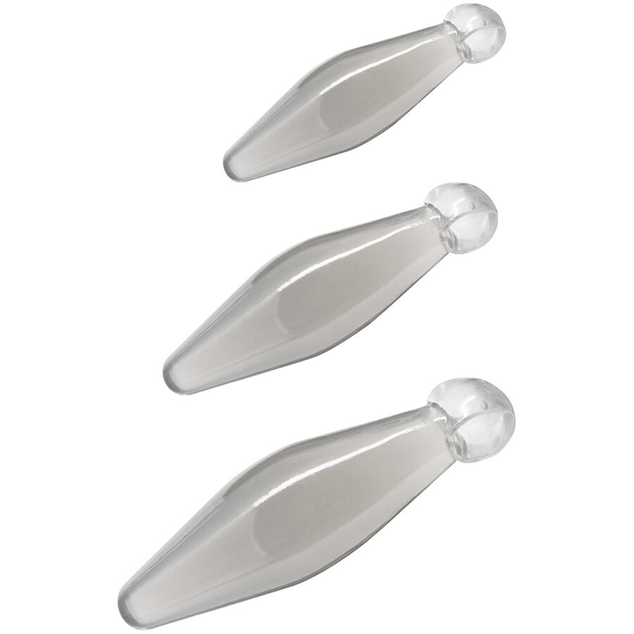 Ensemble de trois stimulateurs anaux digitaux transparents — TOYJOY