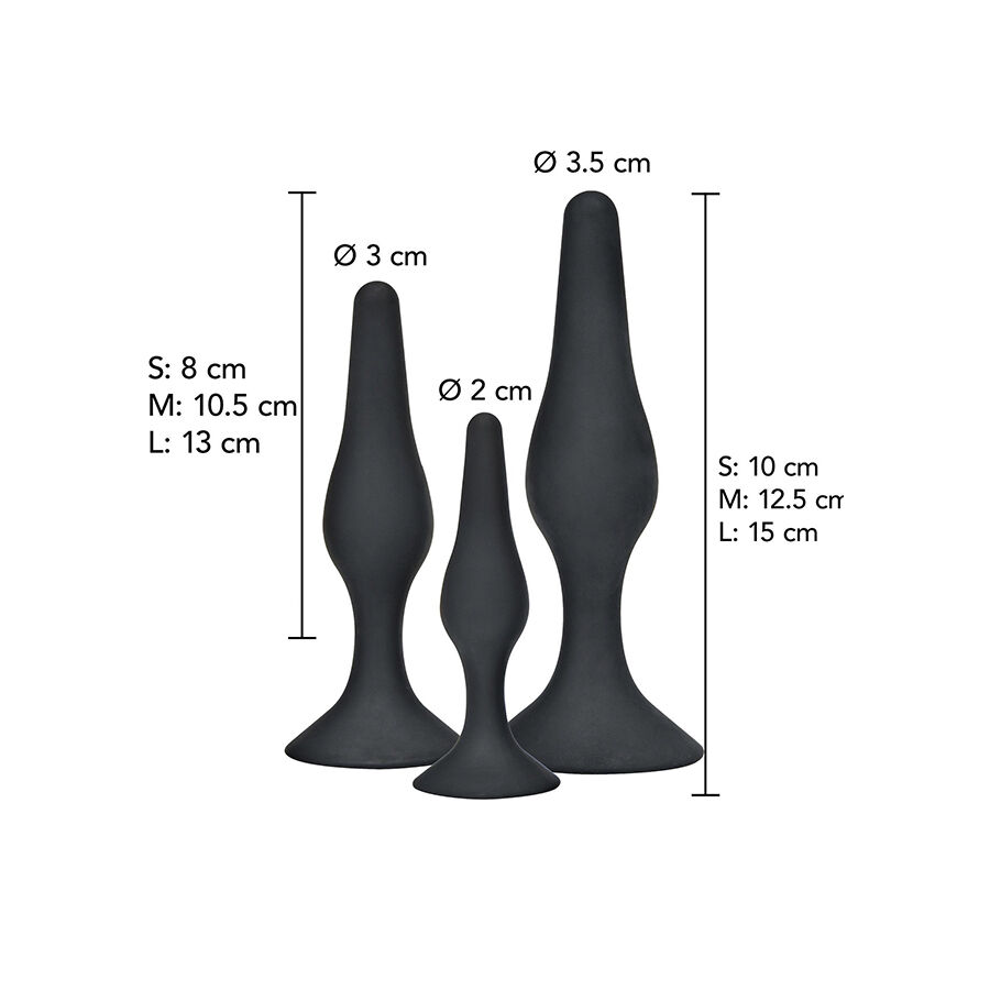 Kit de plugs anaux courbes 3 tailles — TOYJOY