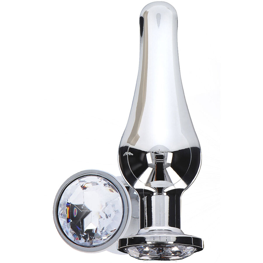 Plug anal élégant en aluminium avec bijou argenté — TOYJOY