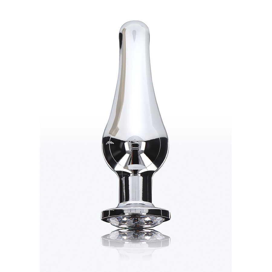 Plug anal élégant en aluminium avec bijou argenté — TOYJOY