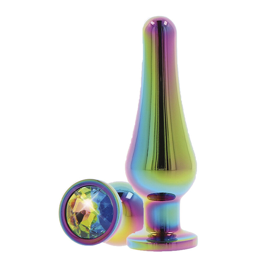 Petit plug anal à bijou arc-en-ciel — TOYJOY