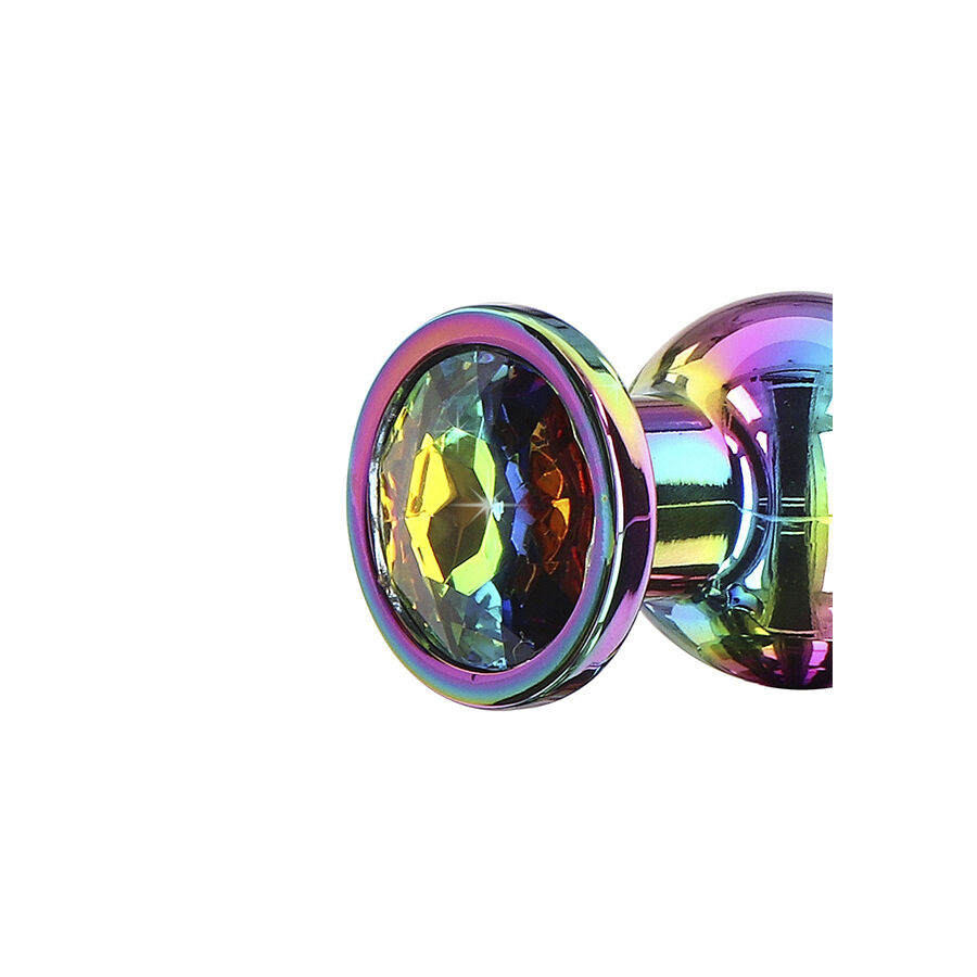 Petit plug anal à bijou arc-en-ciel — TOYJOY
