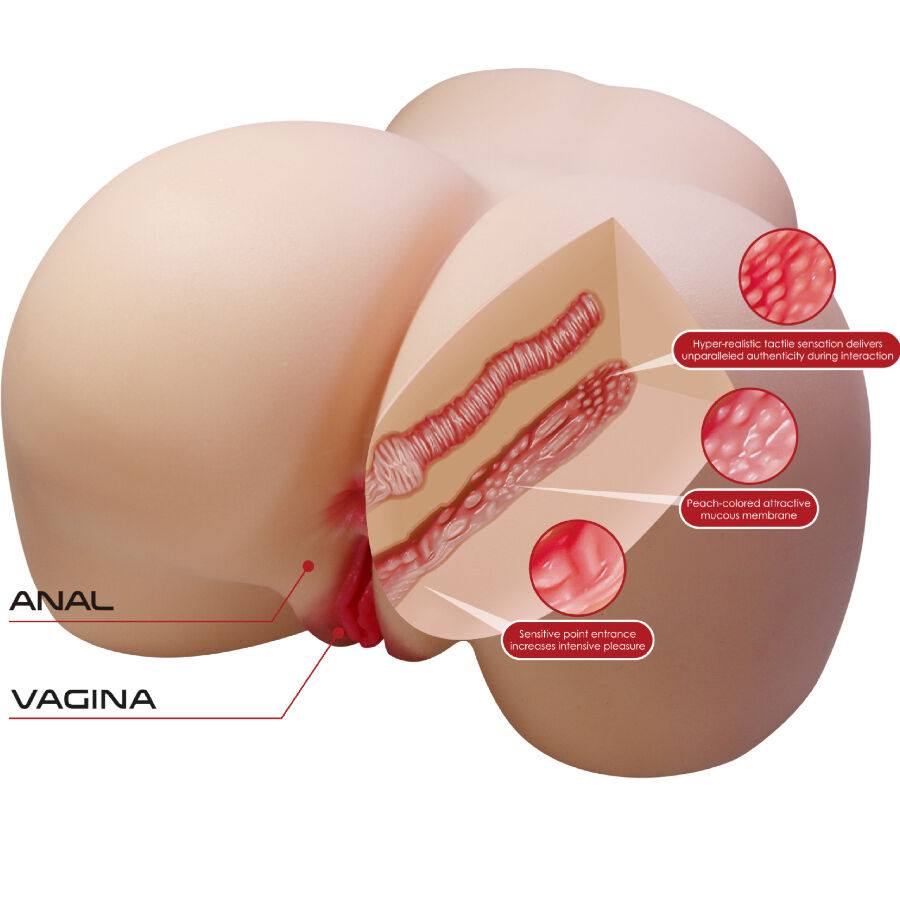 Bacino realistico a doppio orifizio vaginale e anale — CRAZY BULL