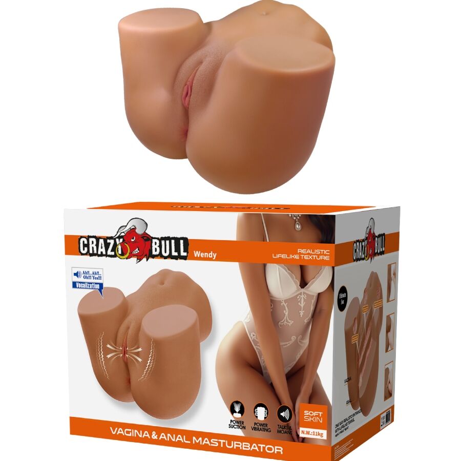 Realistic Vibrating & Suction Female Masturbator — CRAZY BULL