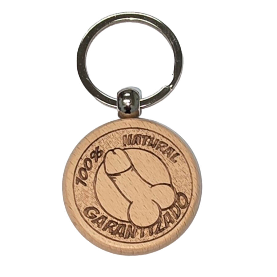 Porte-clés en bois sculpté forme phallique — DIABLO PICANTE